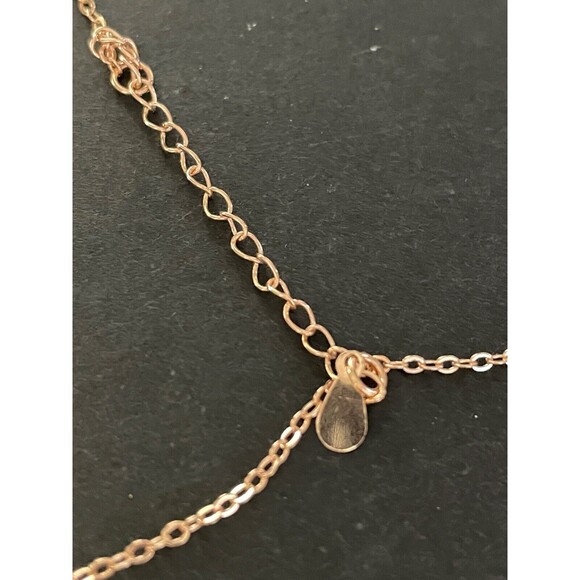 Over the Moon  16" Necklace Rainbow Stones Rose Gold Crescent Moon Double Horn - Picture 6 of 8